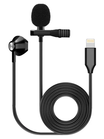 Мікрофон Fzone KM-06 Lavalier Microphone w/ Earphone (Lighting)