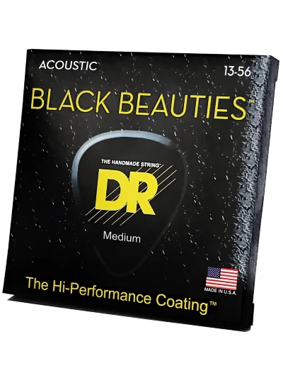 Струни DR BKA-13 Black Beauties Acoustic Medium 13-56