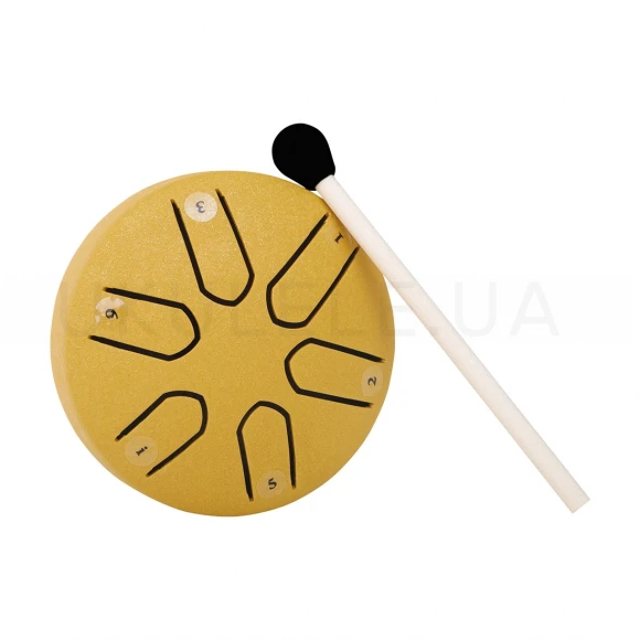 Глюкофон Overtone Steel Tongue Drum 3 Inch 6-Tone Golden