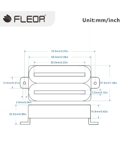 Fleor Dual Rail Humbucker Ceramic Set (White)