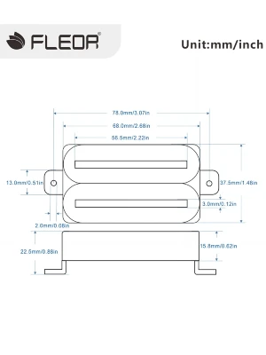 Звукознімач Fleor Dual Rail Humbucker Ceramic Set (White)