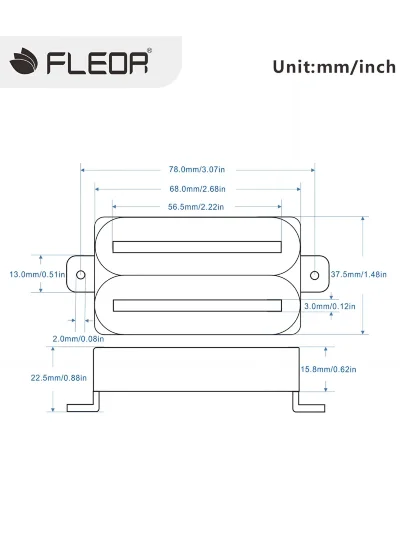 Звукознімач Fleor Dual Rail Humbucker Ceramic Set (White)
