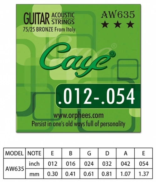 Струны Orphee Caye AW635 Bronze 12-54