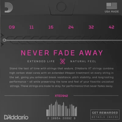 Струни D'Addario XTE0942 XT Electric Nickel Plated Steel Super Light 09-42