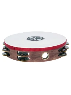 Gon Bops PTAMWH2 Headed Wood Tambourine Double Row Jingles