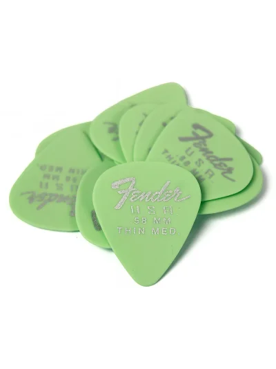 Набір медіаторів Fender 351 Dura-Tone .58 12-Pack Surf Green