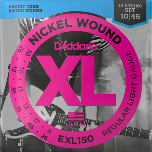 Струны D'Addario EXL150 XL Nickel Wound Regular Light 12-String 10-46