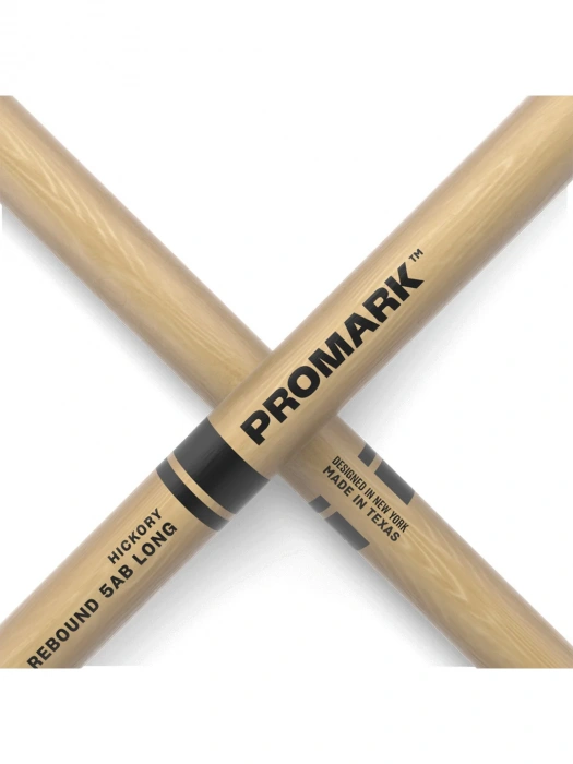 Promark Rebound 5AB Long Lacquered Hickory Acorn Wood Tip