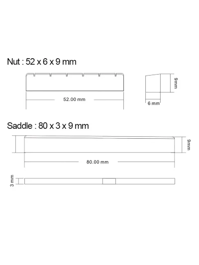 Поріжок Overtone Cow Bone Classic Nut/Sadle Set