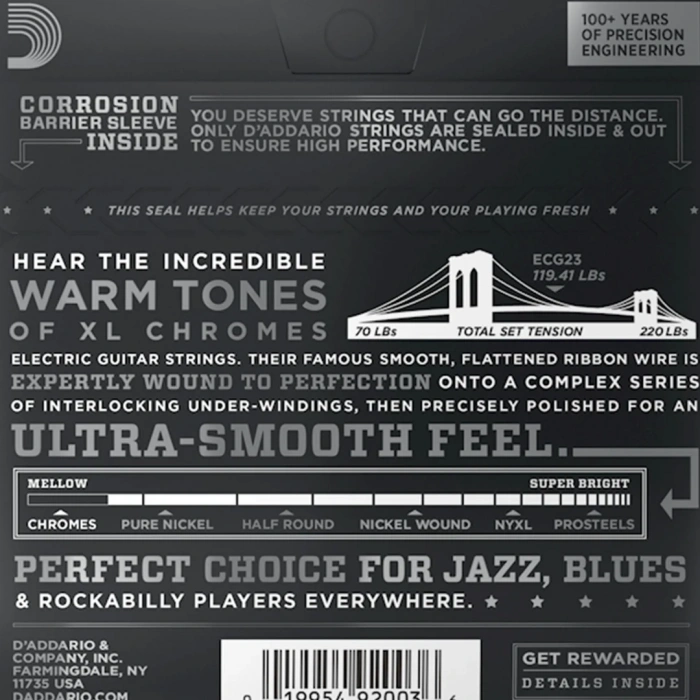D'Addario ECG23 XL Chromes Extra Light 10-48