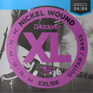 D'Addario EXL156 XL Nickel Wound Fender Bass VI 24-84