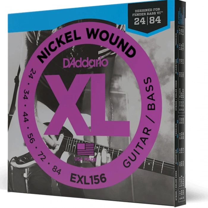 Струни Струни D'Addario EXL156 XL Nickel Wound Fender Bass VI 24-84