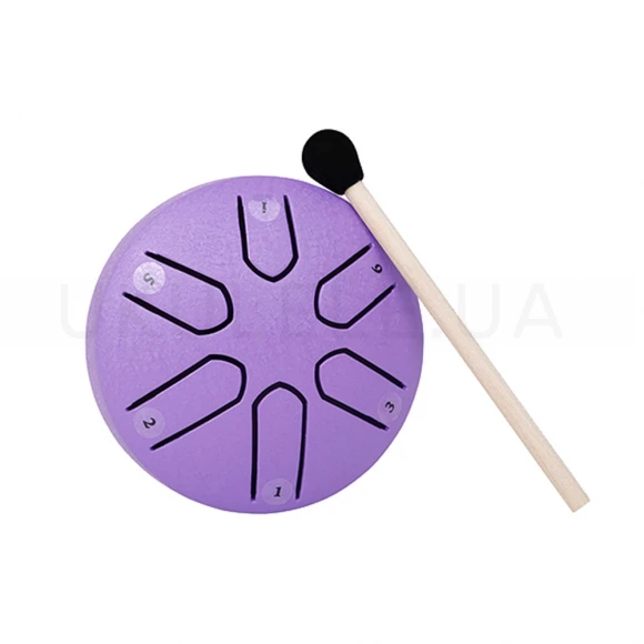 Глюкофон Overtone Steel Tongue Drum 3 Inch 6-Tone Purple