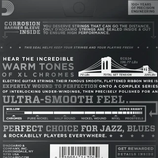 D'Addario ECG24 XL Chromes Jazz Light 11-50