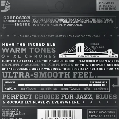 Струни D'Addario ECG24 XL Chromes Jazz Light 11-50