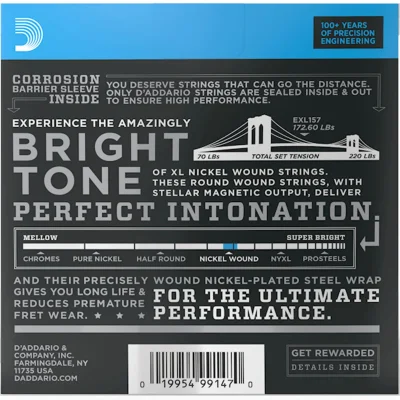 Струни D'Addario EXL157 XL Nickel Wound Baritone Medium 14-68