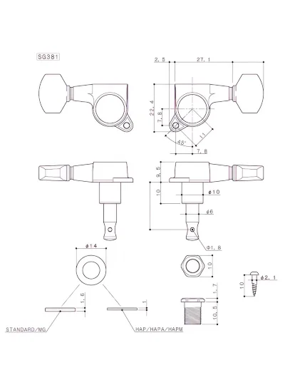 Кілки Gotoh SG381-07L B