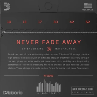 D'Addario XTE1052 XT Electric Nickel Plated Steel Light Top/Heavy Bottom 10-52