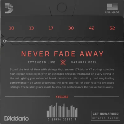 Струни D'Addario XTE1052 XT Electric Nickel Plated Steel Light Top/Heavy Bottom 10-52
