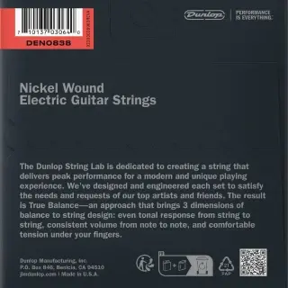 Dunlop DEN0838 Nickel Wound Electric Guitar Strings 08-38