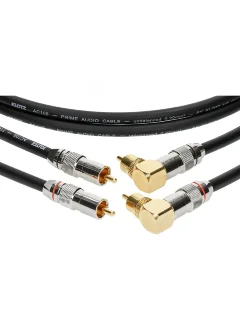 Klotz Audiolead Black 0.3m 2 pcs (RCA - RCA 90° Gold Contacts)