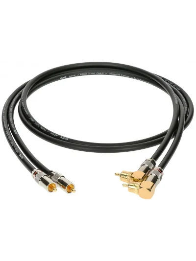 Інсертний кабель Klotz Audiolead Black 0.3m 2 pcs (RCA - RCA 90° Gold Contacts)