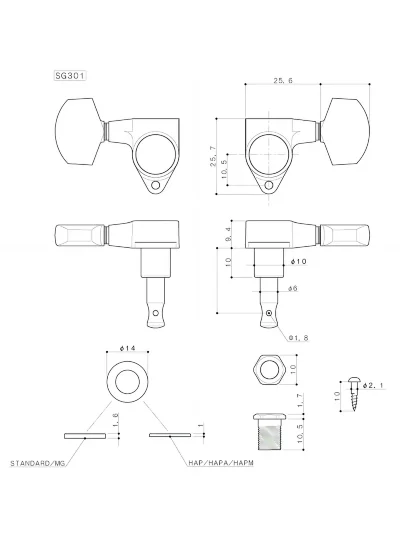 Кілки Gotoh SG301-01 CK