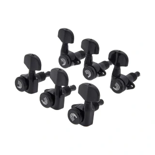 D'Addario PWAT-332L Auto-Trim Tuning Machines (3 Per side, Black)