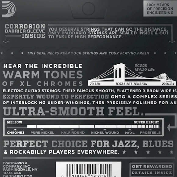 Струны D'Addario ECG25 XL Chromes Light 12-52 Струны D'Addario ECG25 XL Chromes Light 12-52