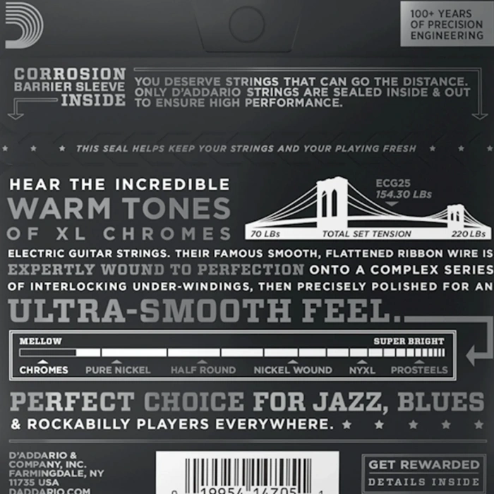 D'Addario ECG25 XL Chromes Light 12-52