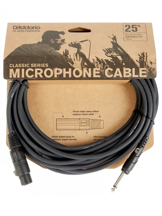 D'Addario PW-CGMIC-25 Classic Series Microphone Cable (7.5m)