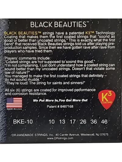 Струни DR BKE-10 Black Beauties Electric Medium 10-46