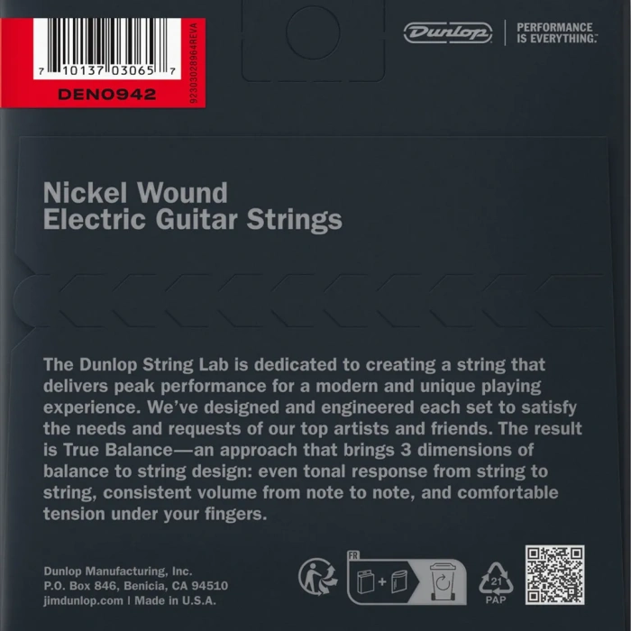 Dunlop DEN0942 Nickel Wound Electric Guitar Strings 09-42