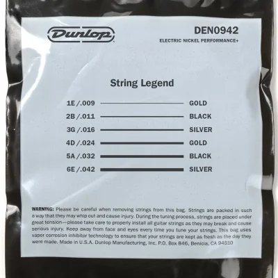 Струни Dunlop DEN0942 Nickel Wound Electric Guitar Strings 09-42