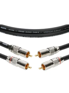 Klotz Audiolead Black 0.3m 2 pcs (RCA - RCA Gold Contacts)