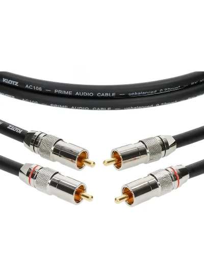 Інсертний кабель Klotz Audiolead Black 0.3m 2 pcs (RCA - RCA Gold Contacts)