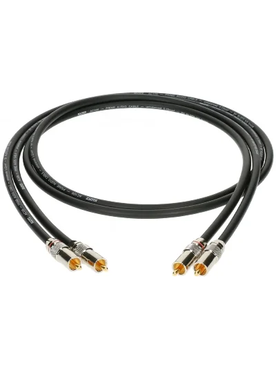 Інсертний кабель Klotz Audiolead Black 0.3m 2 pcs (RCA - RCA Gold Contacts)