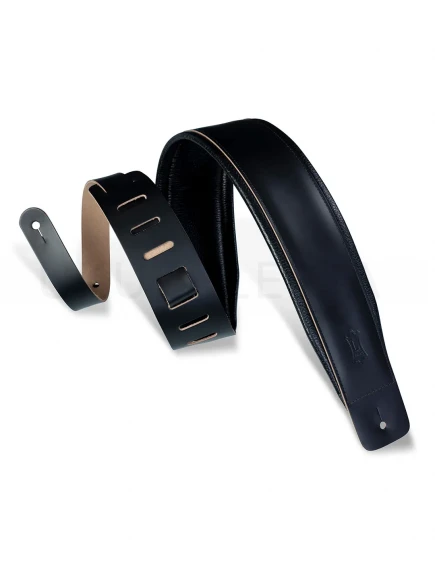Ремень для гитари Levy's DM1PD-BLK Larsen Leather Deluxe Series (Black)