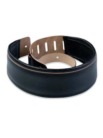Ремінь для гітари Levy's DM1PD-BLK Larsen Leather Deluxe Series (Black)