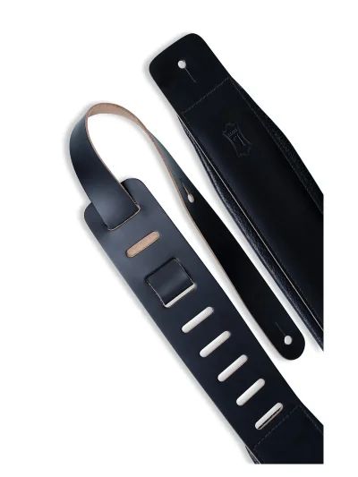 Ремінь для гітари Levy's DM1PD-BLK Larsen Leather Deluxe Series (Black)