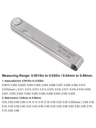  Набір щупів для вимірювання зазорів 32 шт (Feeler Gauge)