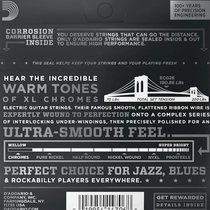 Струни Струни D'Addario ECG26 XL Chromes Medium 13-56