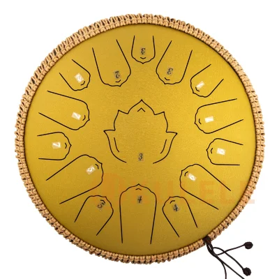 Глюкофон Hluru Huashu TWH15-14 Golden 14" (36см) 15 нот Lotus Tongue Drum Carbon Steel