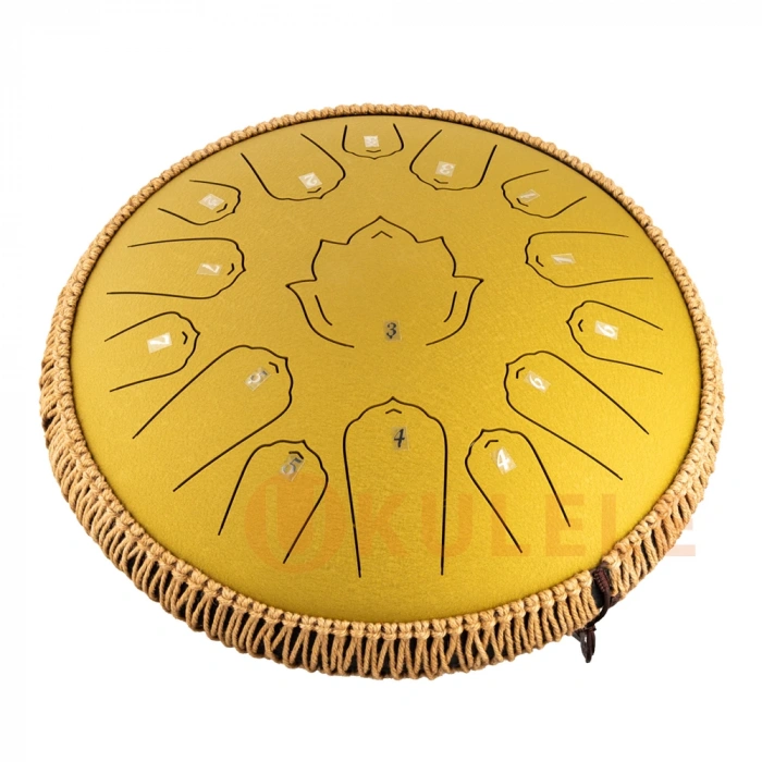Hluru Huashu TWH15-14 Golden 14" (36см) 15 нот Lotus Tongue Drum Carbon Steel