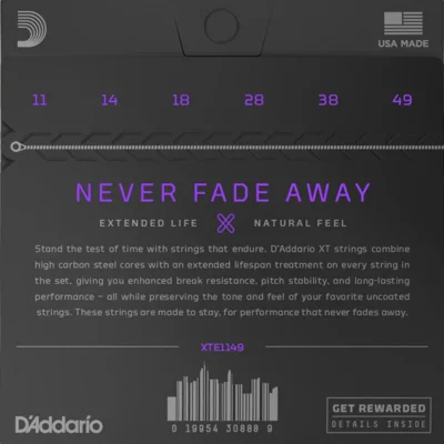 Струни D'Addario XTE1149 XT Electric Nickel Plated Steel Medium 11-49