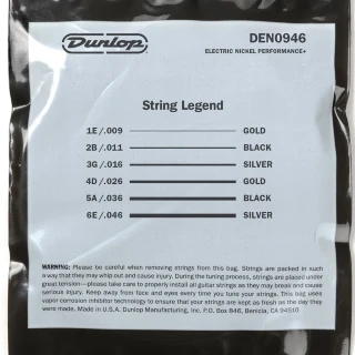 Dunlop DEN0946 Nickel Wound Electric Guitar Strings 09-46