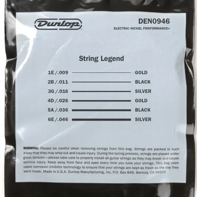 Струни Dunlop DEN0946 Nickel Wound Electric Guitar Strings 09-46