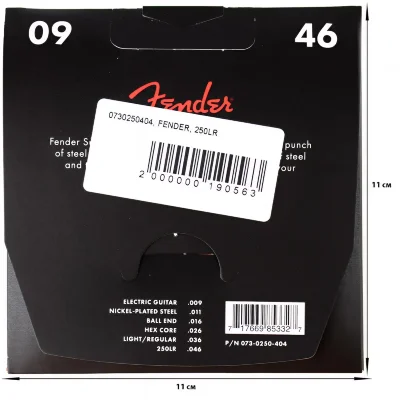 Струни Fender 250LR Nickel-Plated Steel Guitar Strings 9-46