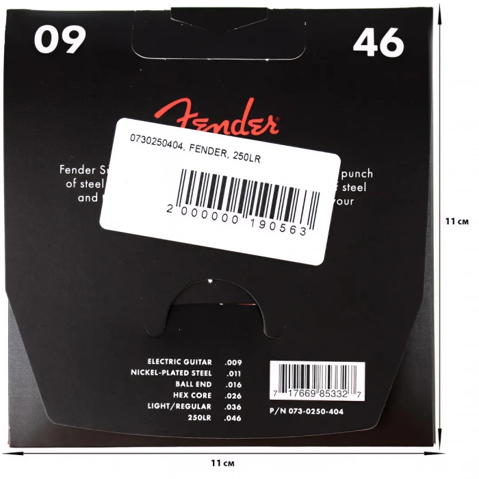 Fender 250LR Nickel-Plated Steel Guitar Strings 9-46