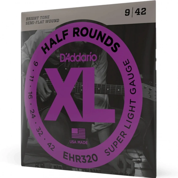 Струны D'Addario EHR320 XL Half Rounds Super Light 09-42 Струны D'Addario EHR320 XL Half Rounds Super Light 09-42